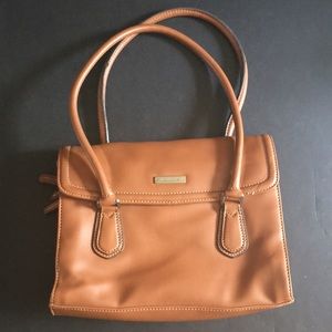 Liz Claiborne tan faux leather handbag purse